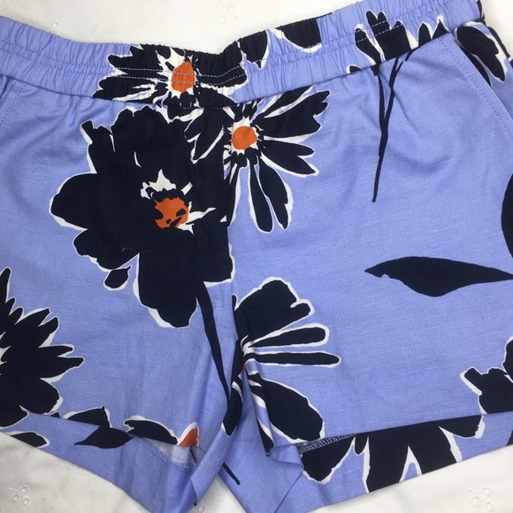 J. Crew Factory Pants - J. Crew Factory Periwinkle Floral Linen Shorts 4